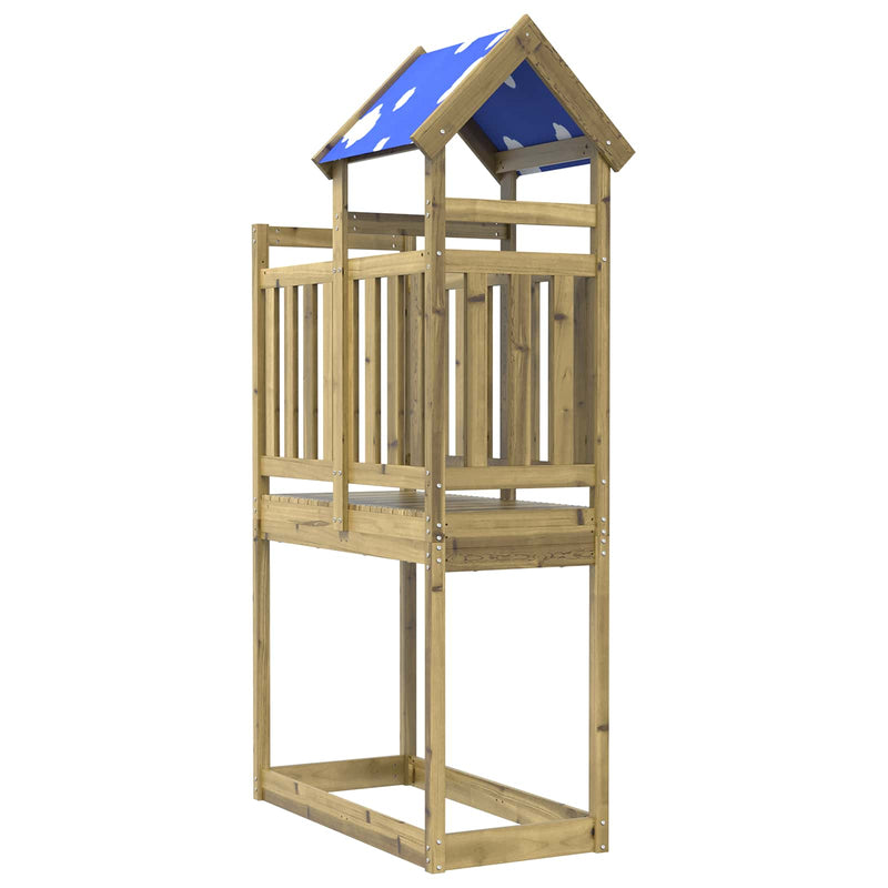 Torre da gioco Vidaxl in legno massiccio impregnato marrone