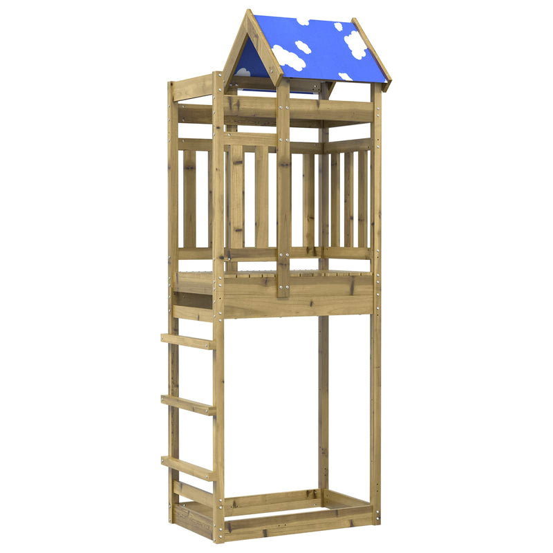 Torre da gioco Vidaxl marrone 85 x 52,5 x 239 cm in legno massiccio impregnato