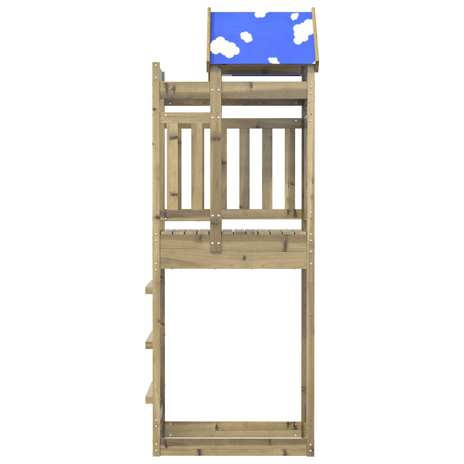 Torre da gioco Vidaxl marrone 85 x 52,5 x 239 cm in legno massiccio impregnato