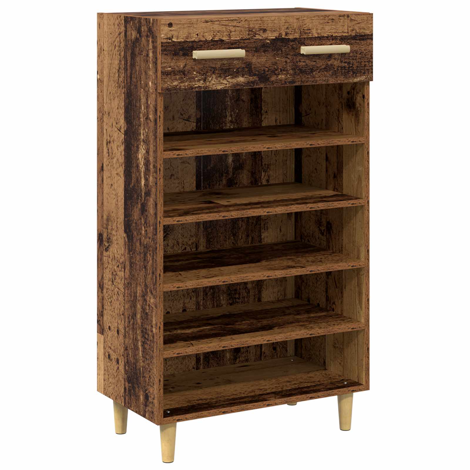 Vidaxxl zapatero con cajón madera vieja 60 x 35 x 105 cm madera procesada