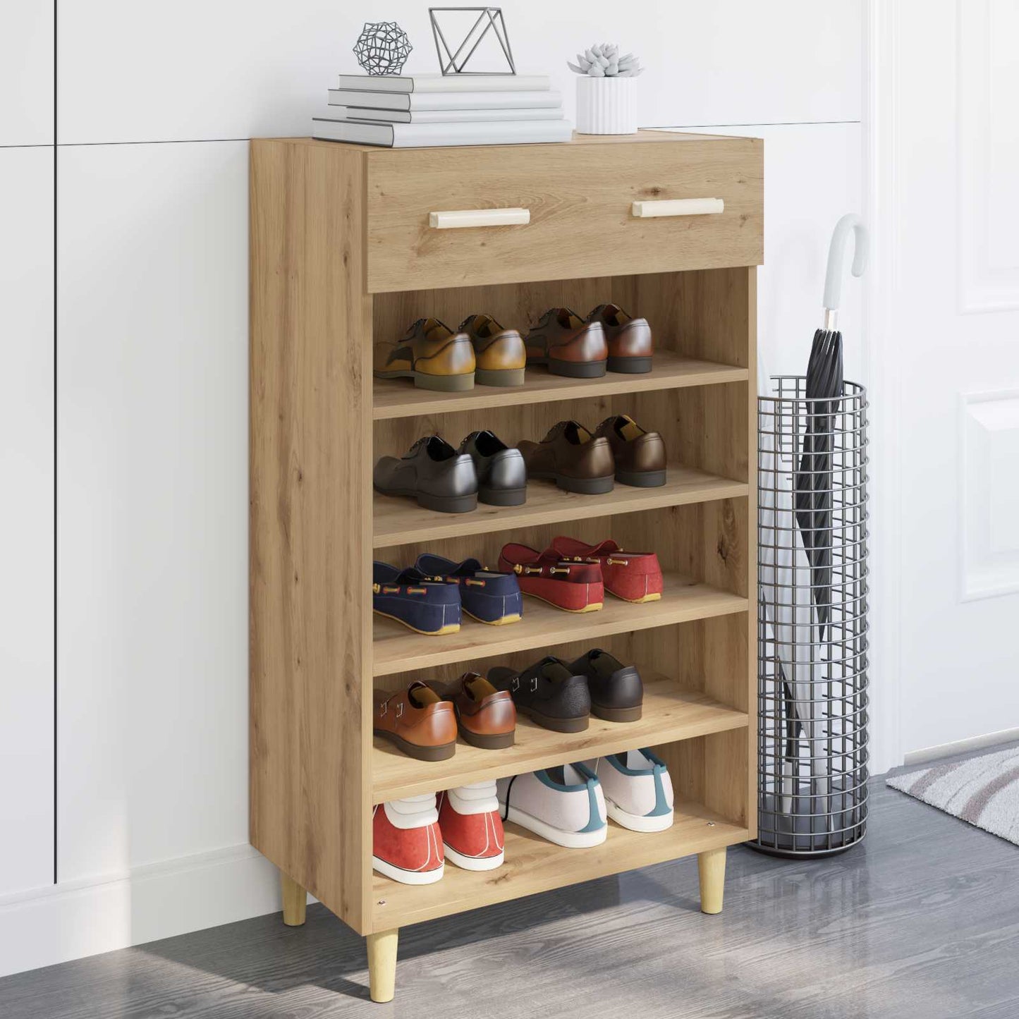 Vidaxx zapatero roble tradicional 60 x 35 x 105 cm madera contrachapada