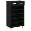 Vidaxx zapatero con cajón roble negro 60 x 35 x 105 cm acabado madera