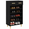 Vidaxx zapatero con cajón roble negro 60 x 35 x 105 cm acabado madera