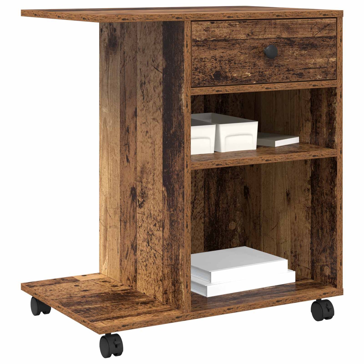 Vidaxxl soporte para impresora con cajón madera vieja 60 x 40 x 68,5 cm madera procesada