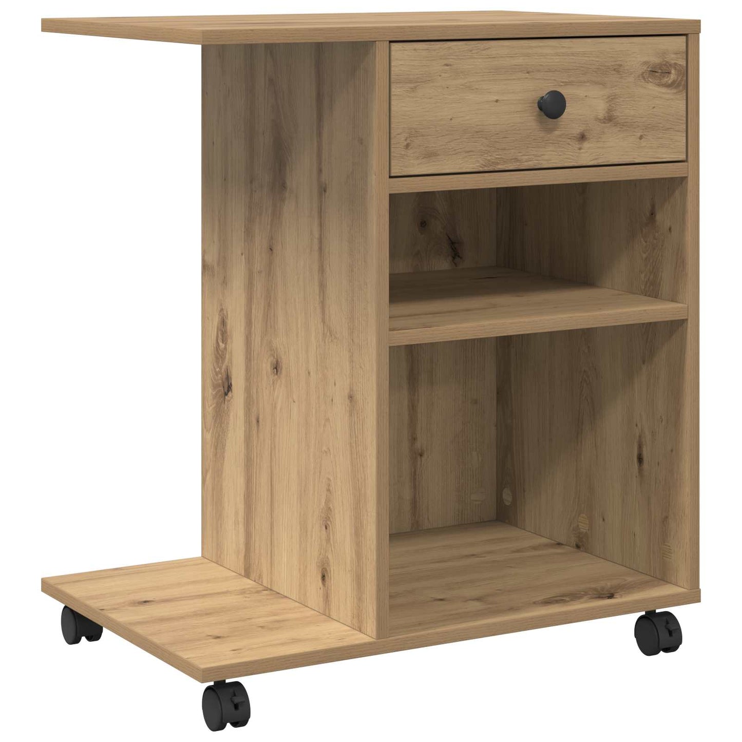 Vidaxxl soporte para impresora roble artesanal 60 x 40 x 68,5 cm madera contrachapada