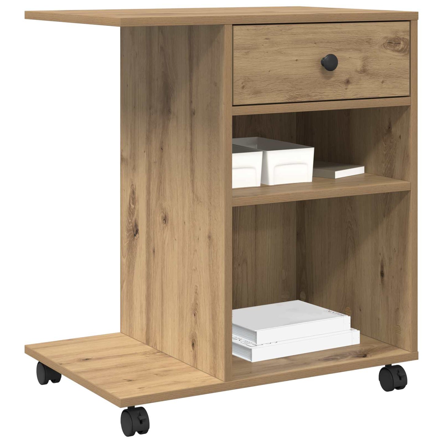Vidaxxl soporte para impresora roble artesanal 60 x 40 x 68,5 cm madera contrachapada