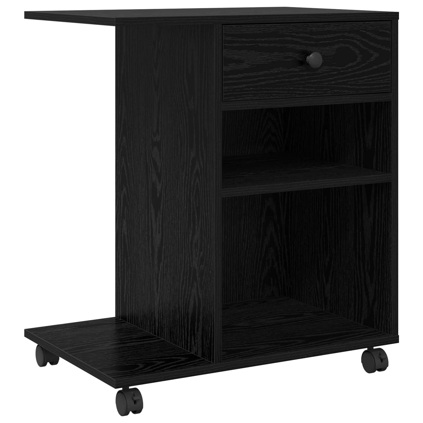 Vidaxl soporte para impresora roble negro liso 60 x 40 x 68,5 cm acabado madera