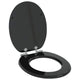 Vidaxx asiento de inodoro con cierre suave tablero MDF negro 44 x 38 cm