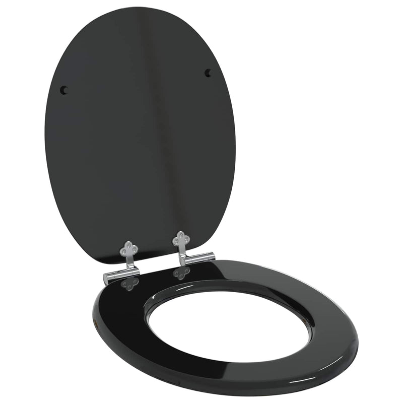 Vidaxx asiento de inodoro con cierre suave tablero MDF negro 44 x 38 cm