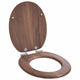 Vidaxx asiento de inodoro con cierre suave tablero MDF marrón 44 x 38 cm