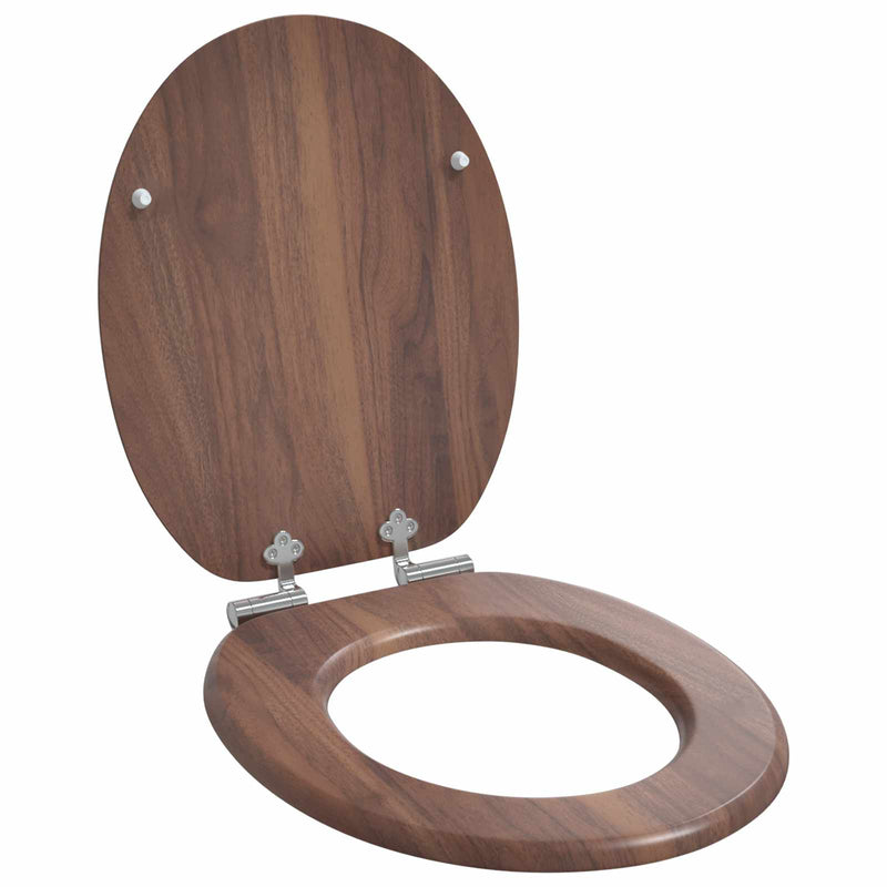 Vidaxx asiento de inodoro con cierre suave tablero MDF marrón 44 x 38 cm