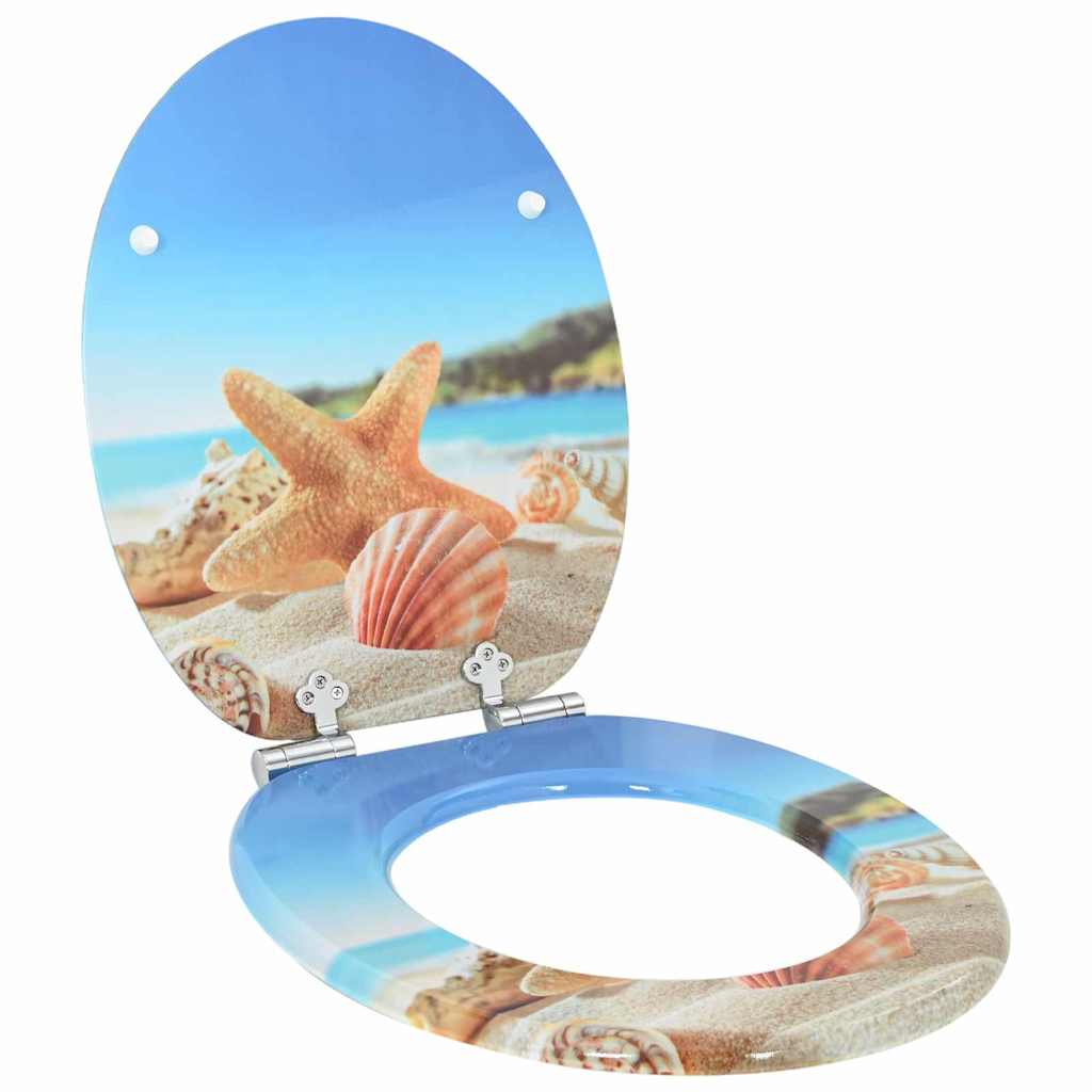 Vidaxx asiento de inodoro con cierre suave concha de mar 44 x 38 cm tablero MDF