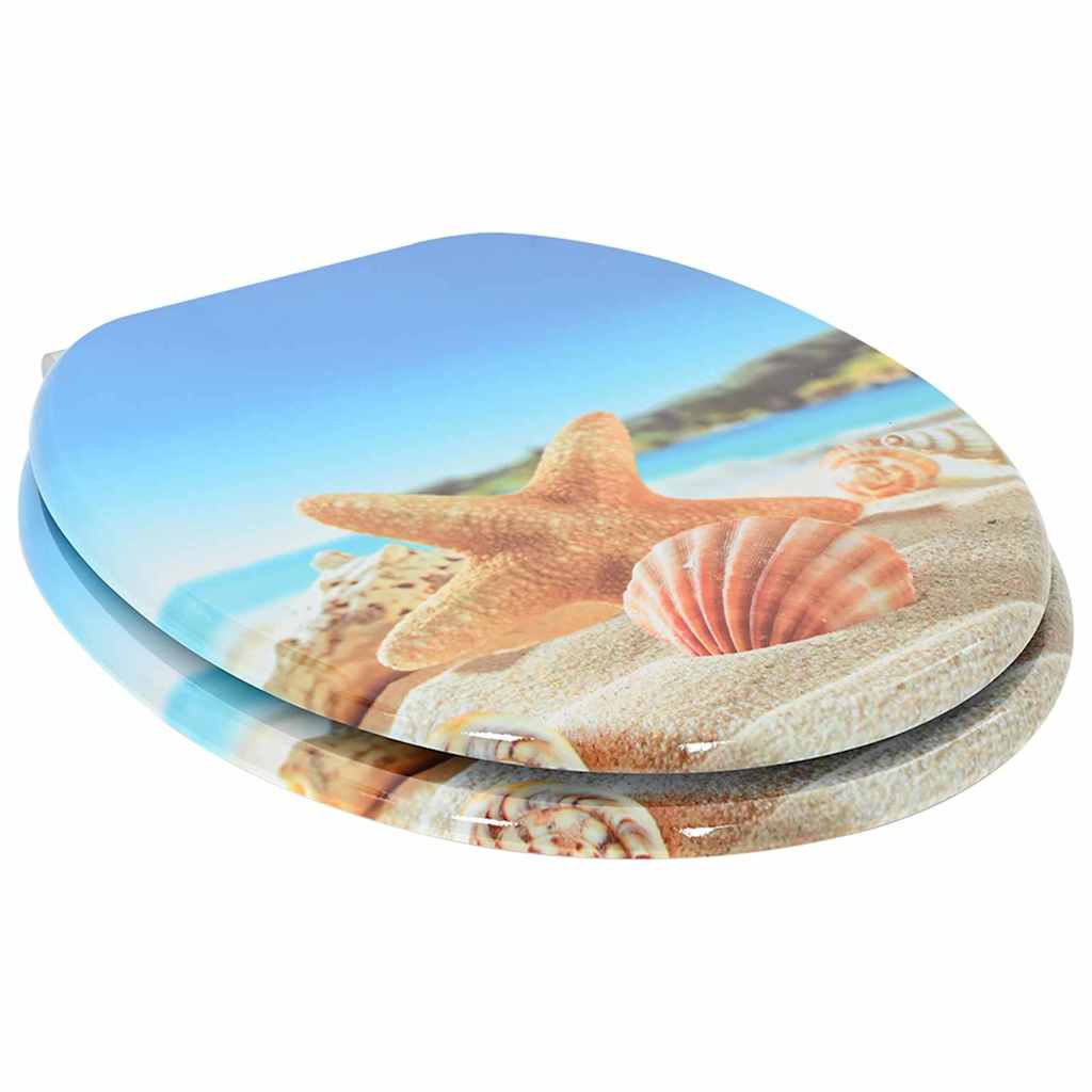 Vidaxx asiento de inodoro con cierre suave concha de mar 44 x 38 cm tablero MDF