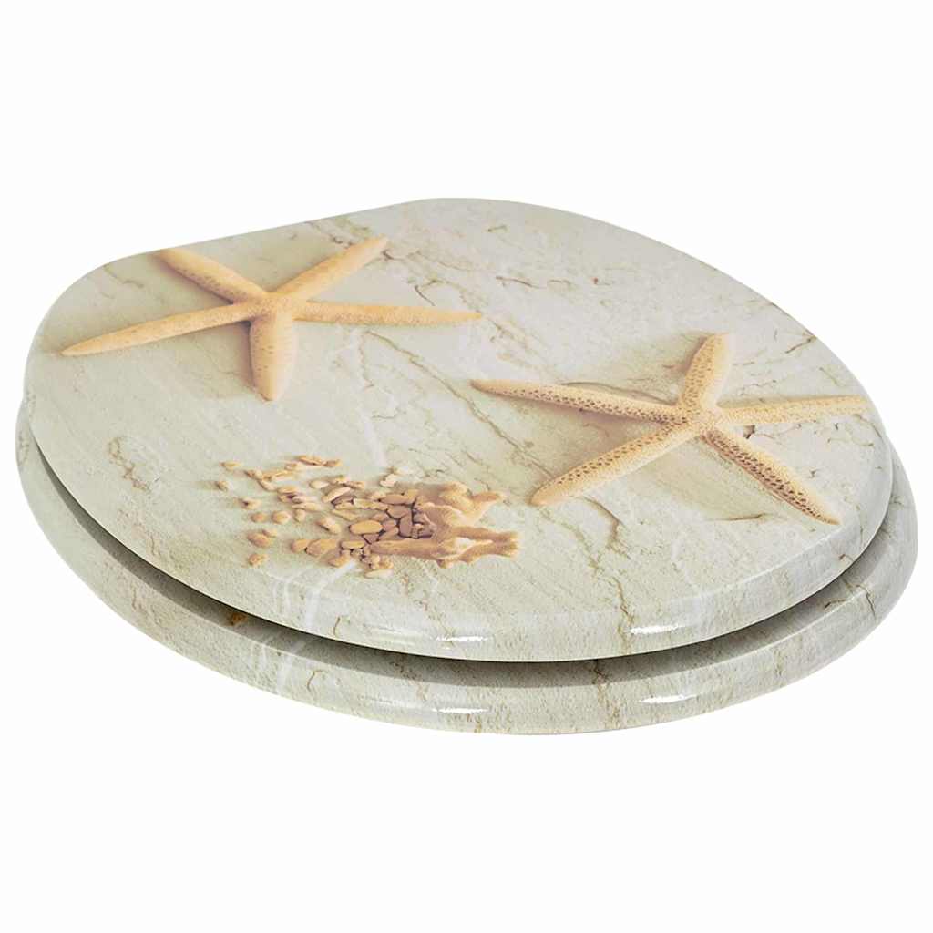 Vidaxx asiento de inodoro con cierre suave tablero MDF amarillo y blanco 44 x 38 cm
