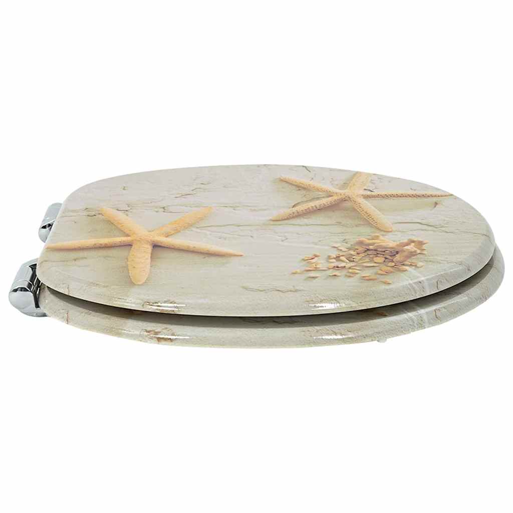 Vidaxx asiento de inodoro con cierre suave tablero MDF amarillo y blanco 44 x 38 cm