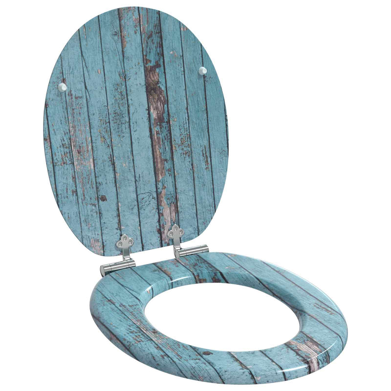 Vidaxx asiento de inodoro con cierre suave azul 44 x 38 cm tablero MDF
