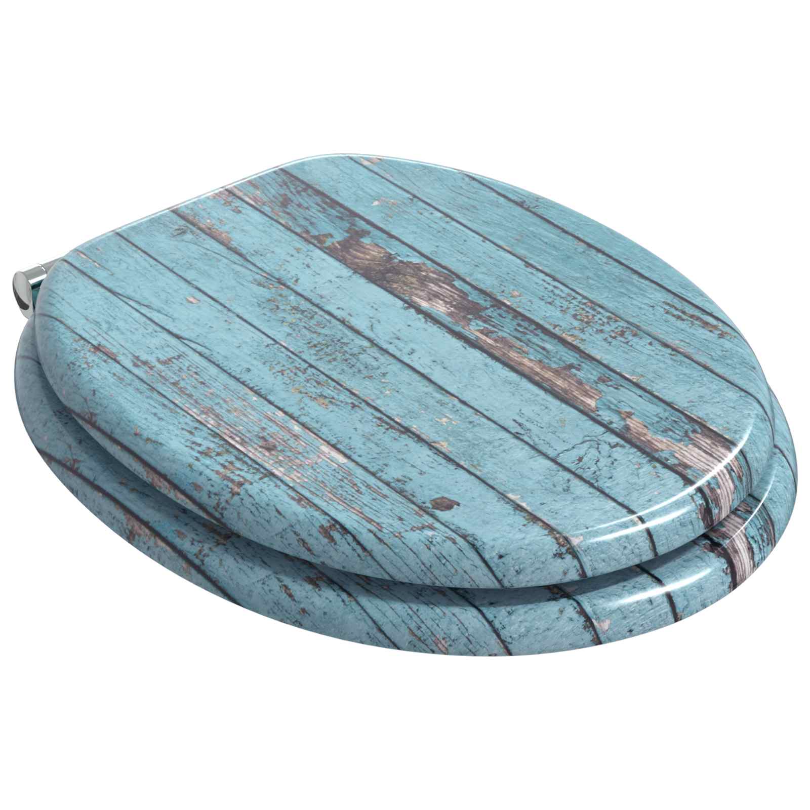 Vidaxx asiento de inodoro con cierre suave azul 44 x 38 cm tablero MDF