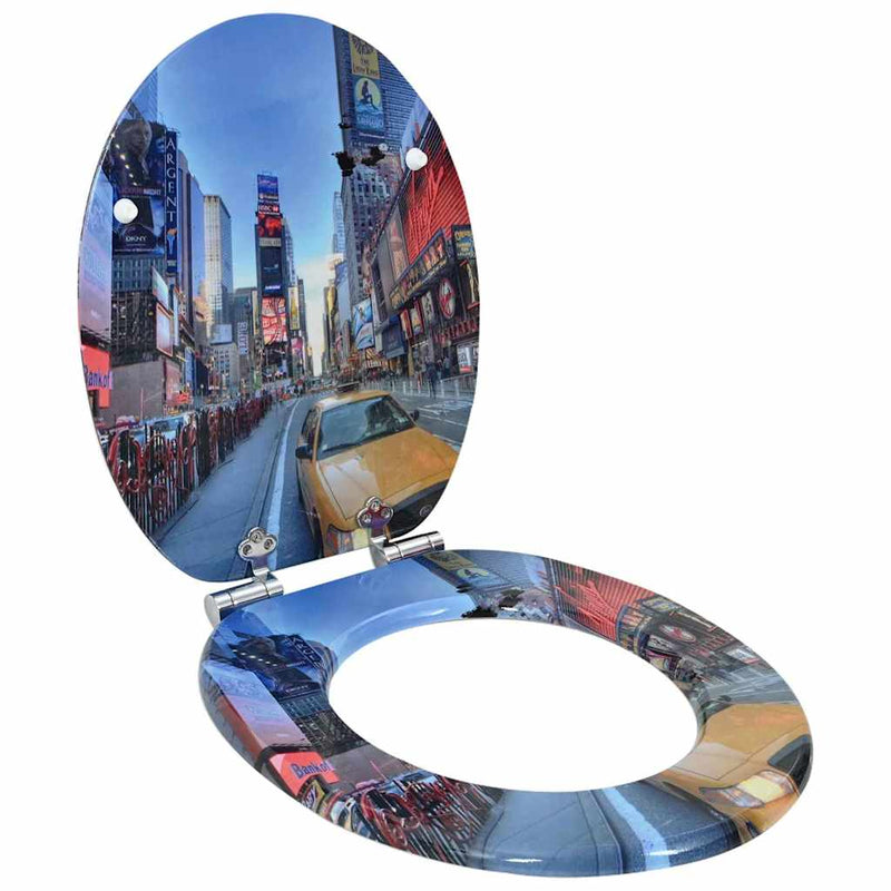 Vidaxx asiento de inodoro con cierre suave tablero MDF multicolor 44 x 38 cm