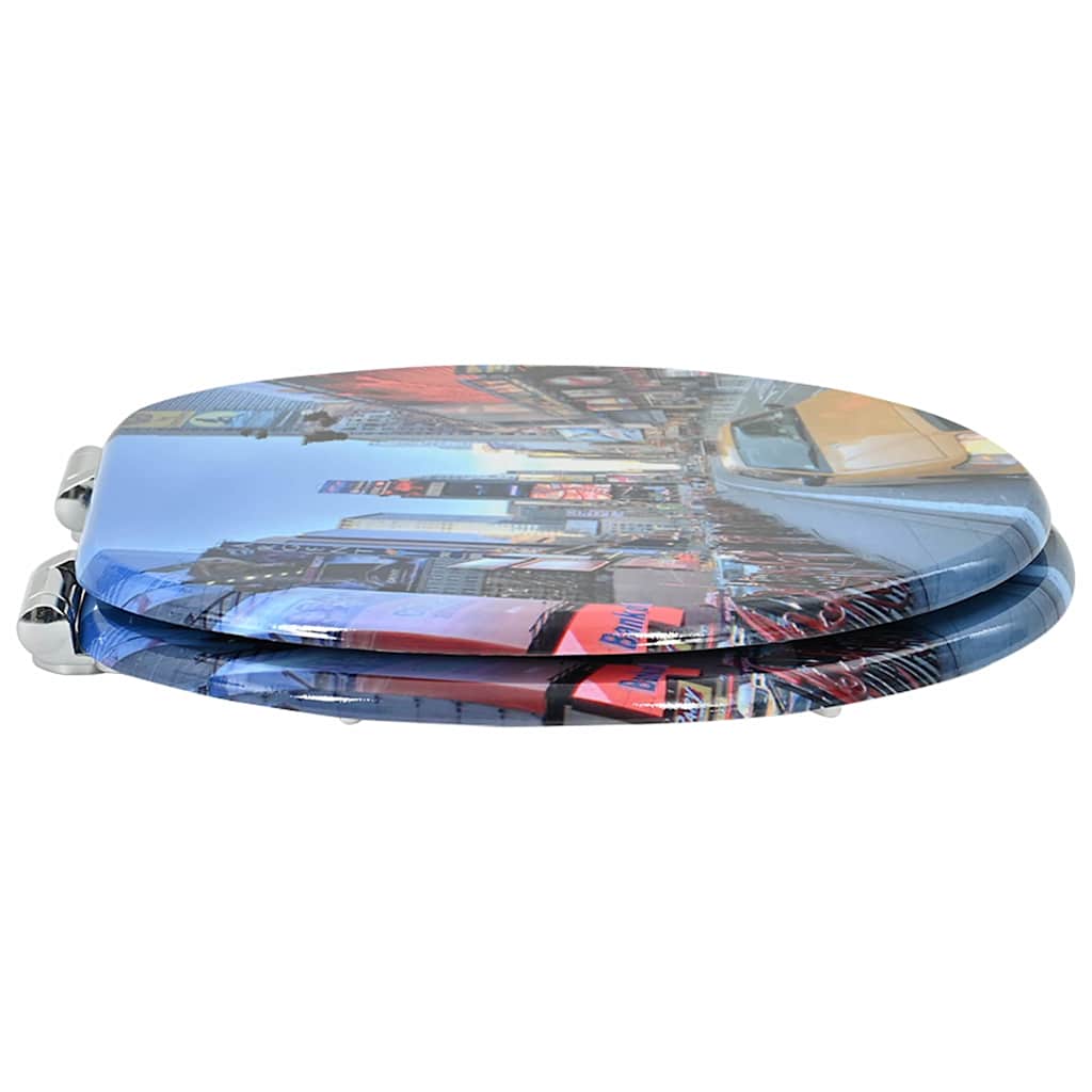 Vidaxx asiento de inodoro con cierre suave tablero MDF multicolor 44 x 38 cm