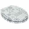 Vidaxx Asiento de inodoro con cierre suave porcelana azul y blanca 44 x 38 cm