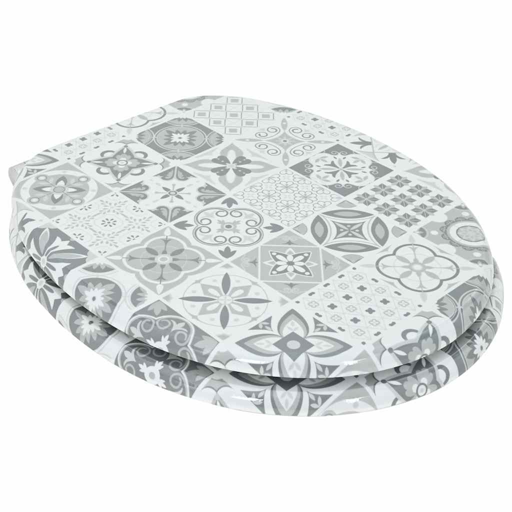 Vidaxx Asiento de inodoro con cierre suave porcelana azul y blanca 44 x 38 cm