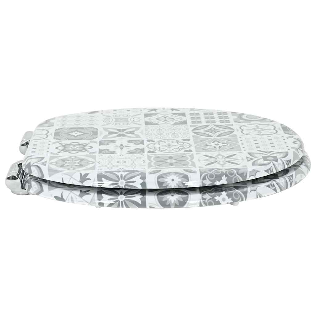 Vidaxx Asiento de inodoro con cierre suave porcelana azul y blanca 44 x 38 cm