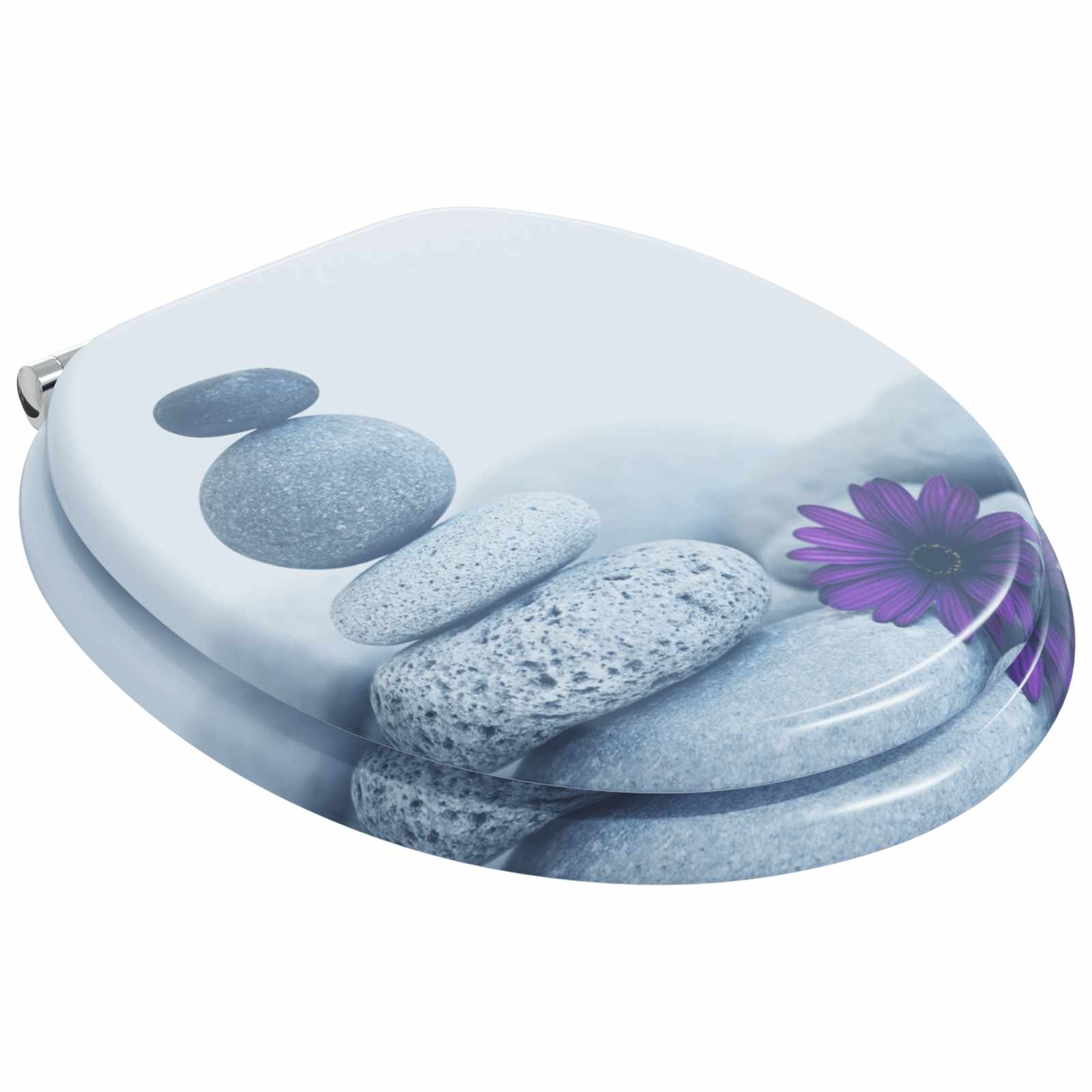 Vidaxx asiento de inodoro con cierre suave tablero MDF gris 44 x 38 cm