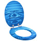 Vidaxx asiento de inodoro con cierre suave caída azul 44 x 38 cm tablero MDF