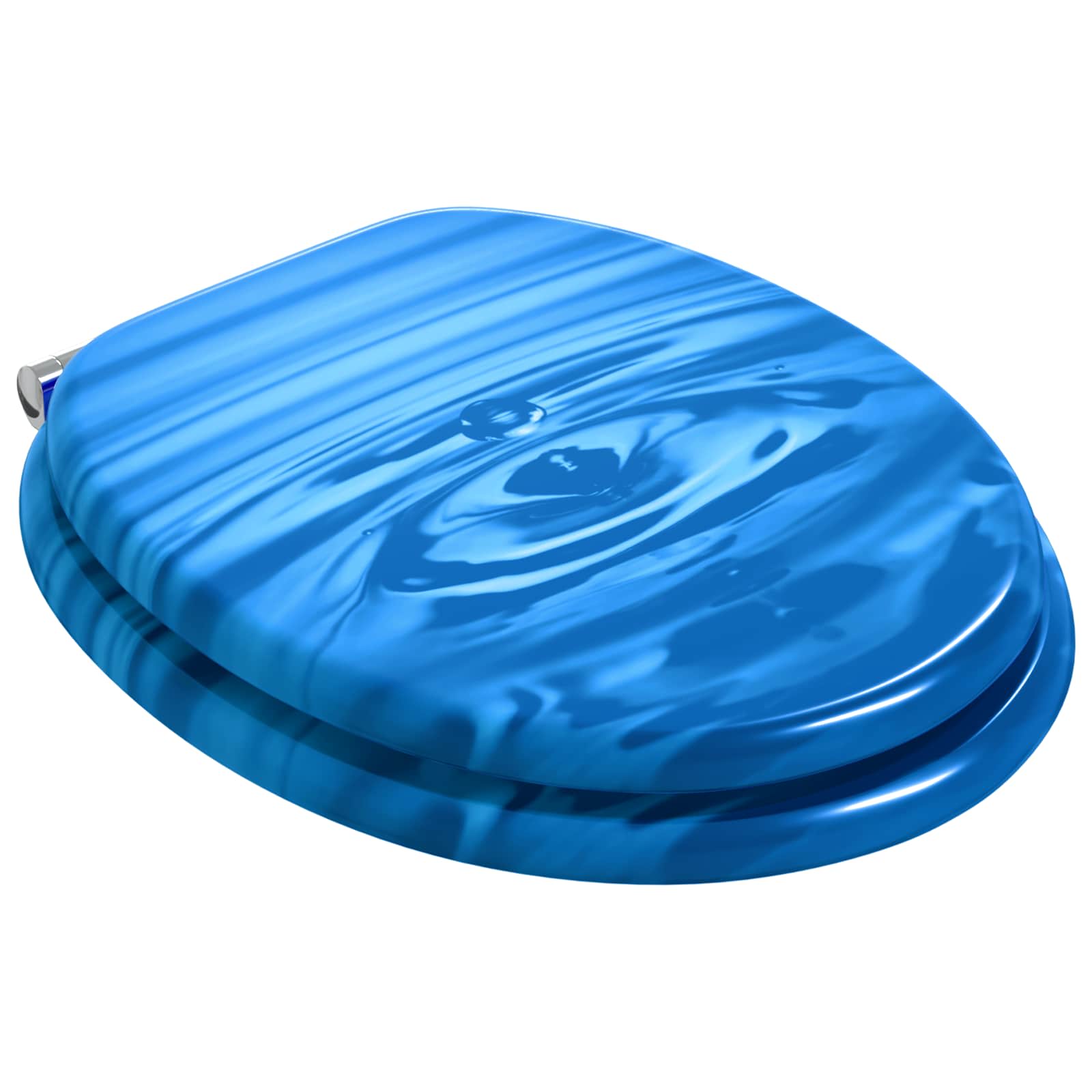 Vidaxx asiento de inodoro con cierre suave caída azul 44 x 38 cm tablero MDF