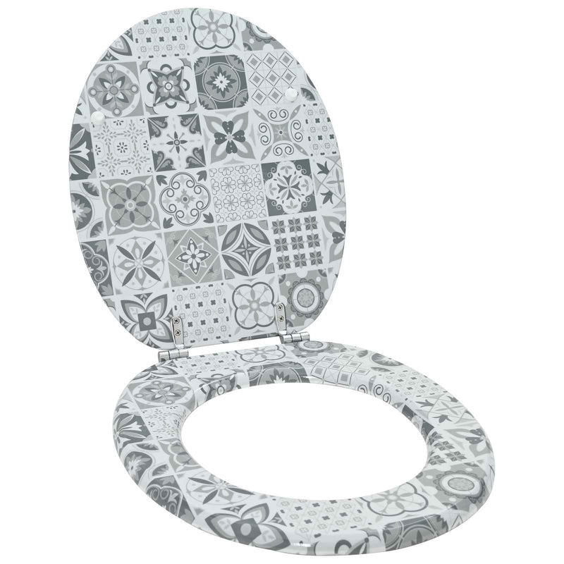 Vidaxx asiento de inodoro con cierre suave tablero MDF gris 44 x 38 cm