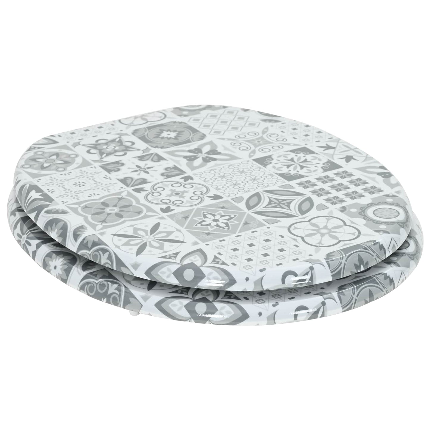 Vidaxx asiento de inodoro con cierre suave tablero MDF gris 44 x 38 cm