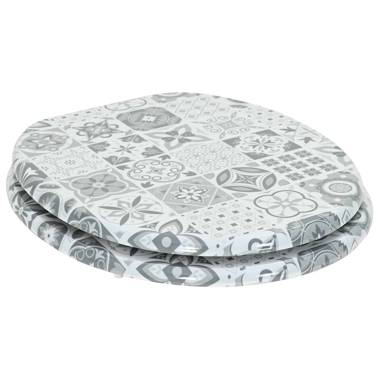 Vidaxx asiento de inodoro con cierre suave tablero MDF gris 44 x 38 cm