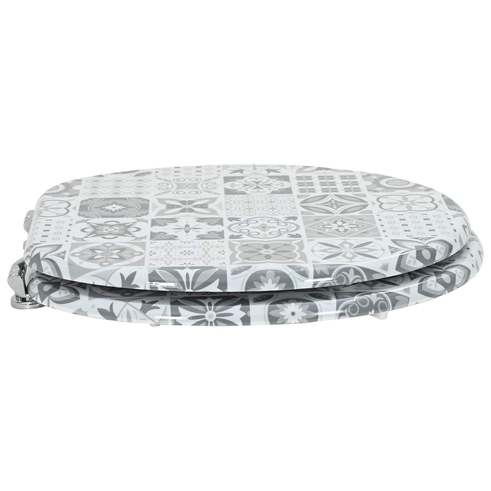 Vidaxx asiento de inodoro con cierre suave tablero MDF gris 44 x 38 cm