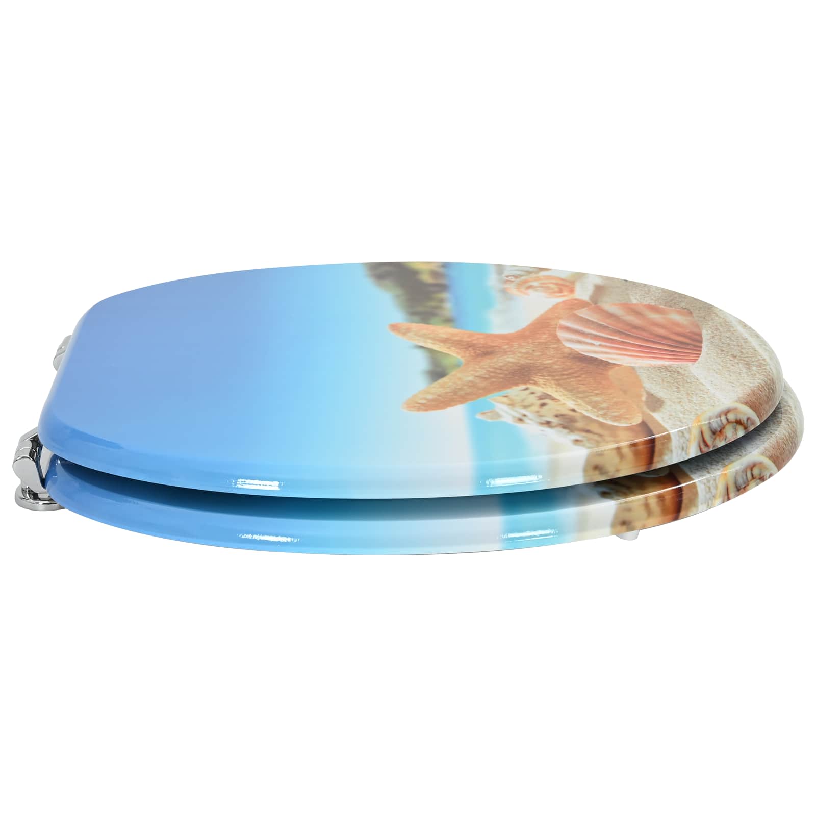Vidaxx asiento de inodoro con cierre suave tablero MDF azul claro 44 x 38 cm