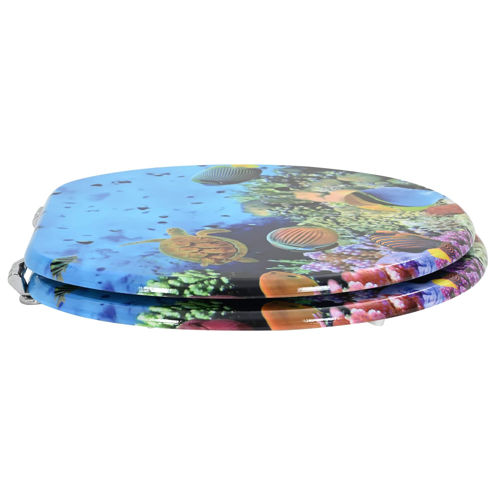 Vidaxx asiento de inodoro con cierre suave azul marino 44 x 38 cm tablero MDF