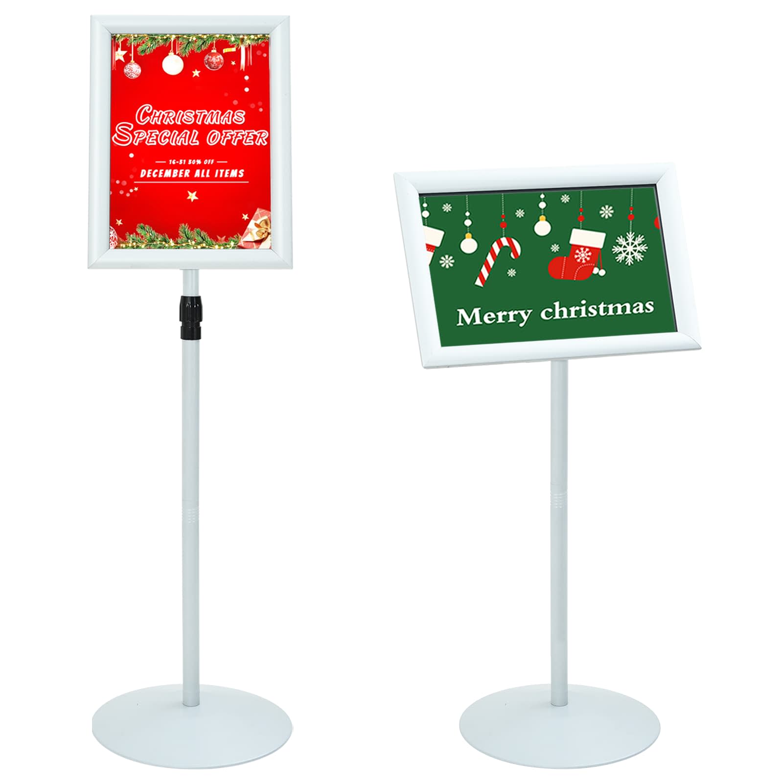 VidaXL piedistallo porta poster argento 33 x 33 x 126 cm PVC e acciaio