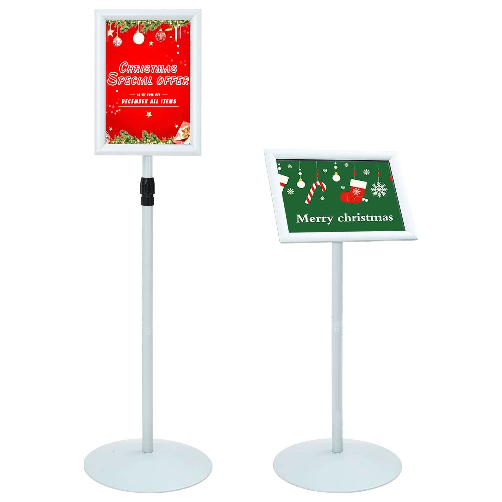 Vidaxl piedistallo porta poster argento 33 x 33 x 123 cm PVC e acciaio