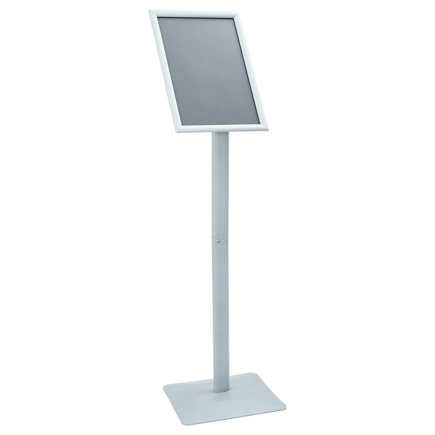Vidaxl pedestal para carteles plateado 32 x 27 x 119 cm PVC y hierro fundido