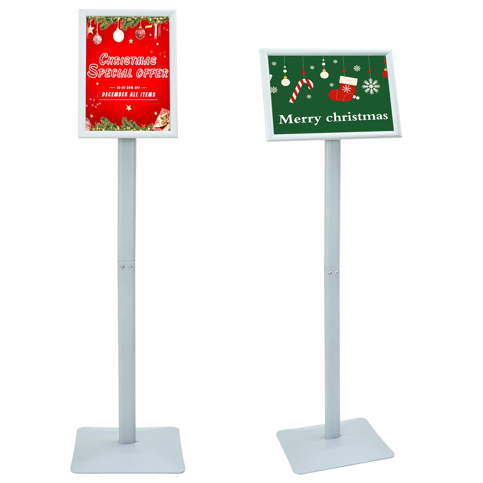 Vidaxl piedistallo porta poster argento 32 x 27 x 119 cm PVC e ghisa