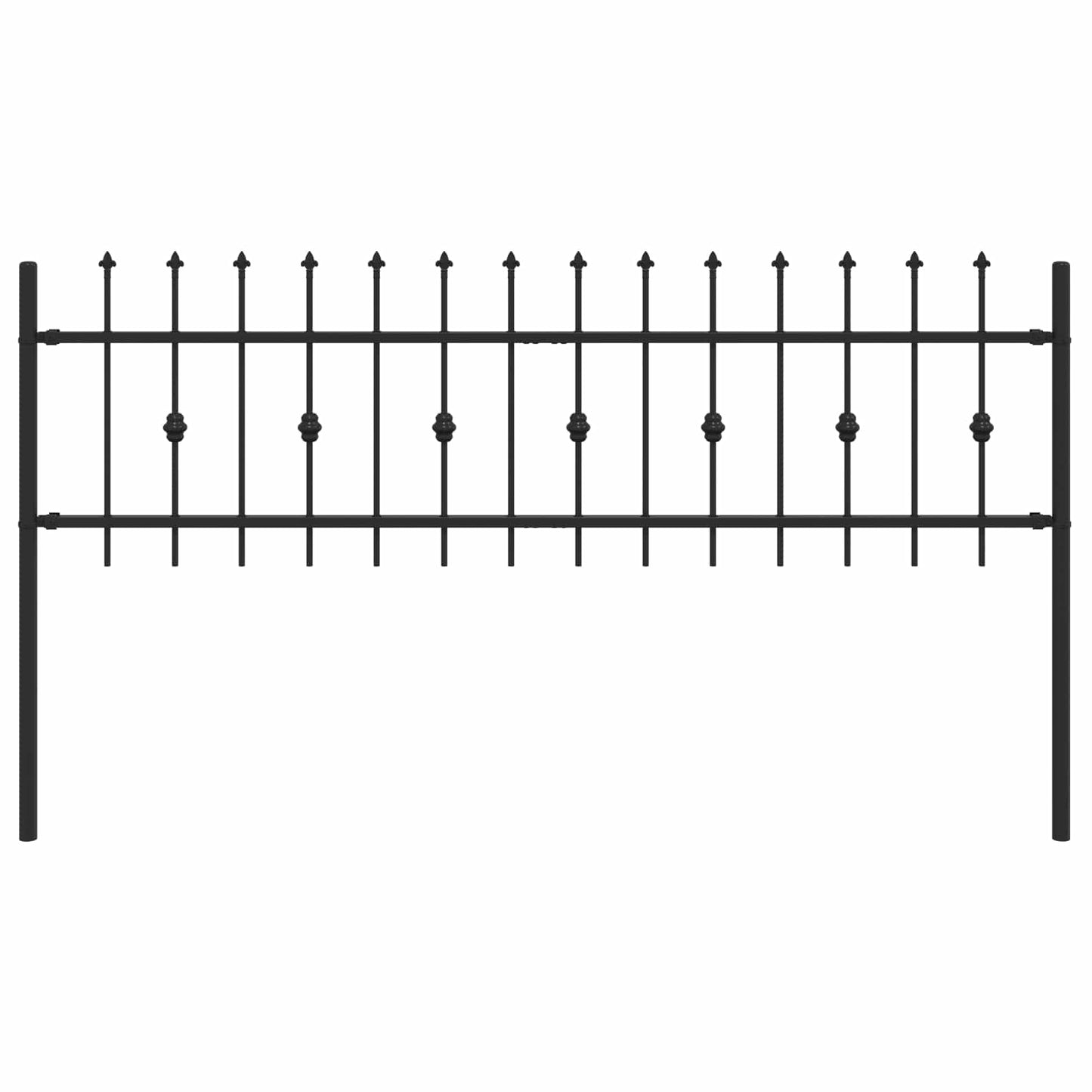 Valla con púas VidaXL negra 200 x 130 cm acero con recubrimiento en polvo