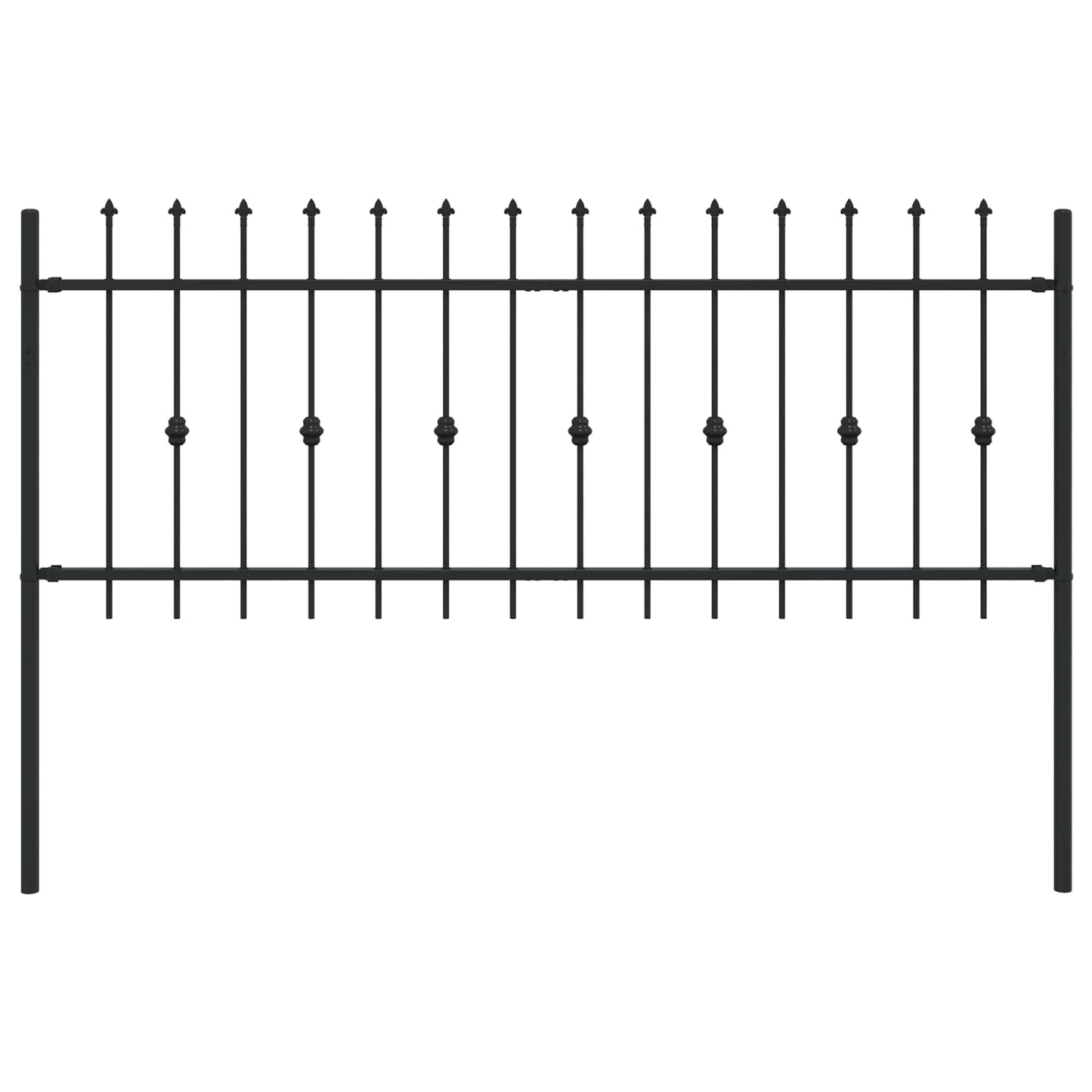 Valla con púas VidaXL negra 200 x 130 cm acero con recubrimiento en polvo