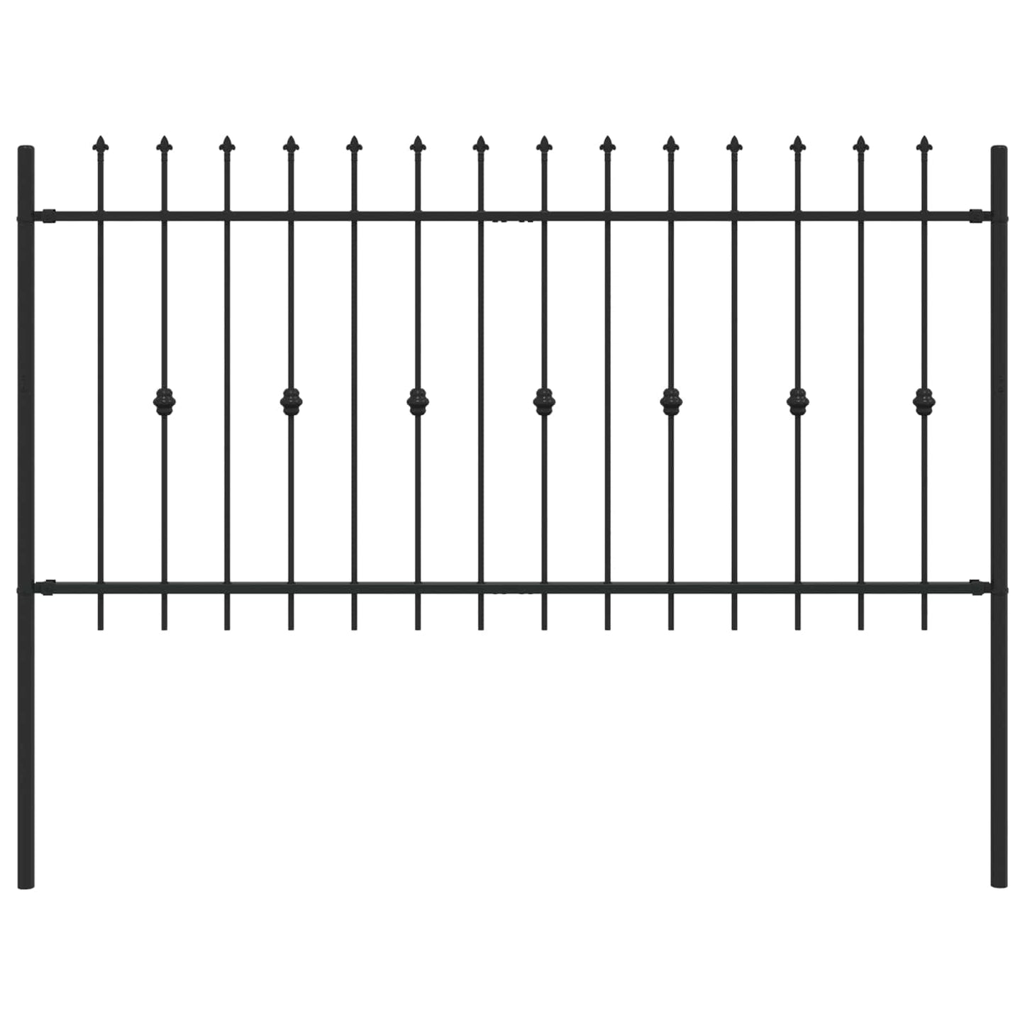 Valla con estacas VidaXL negra 200 x 150 cm acero con recubrimiento en polvo
