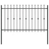 Vidaxl spike fence zwart 200 x 130 cm gepoedercoat staal
