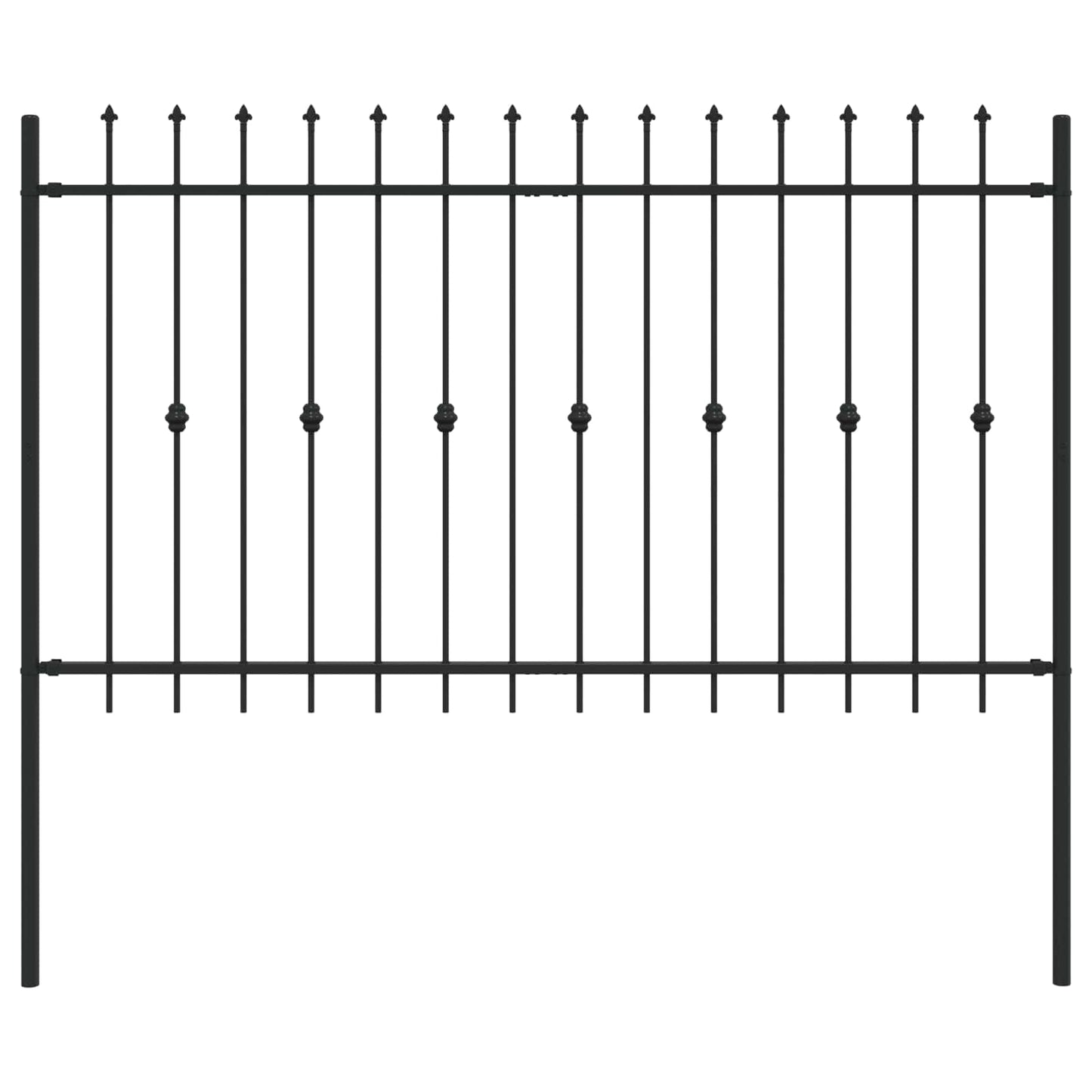 Valla con púas VidaXL negra 200 x 130 cm acero con recubrimiento en polvo