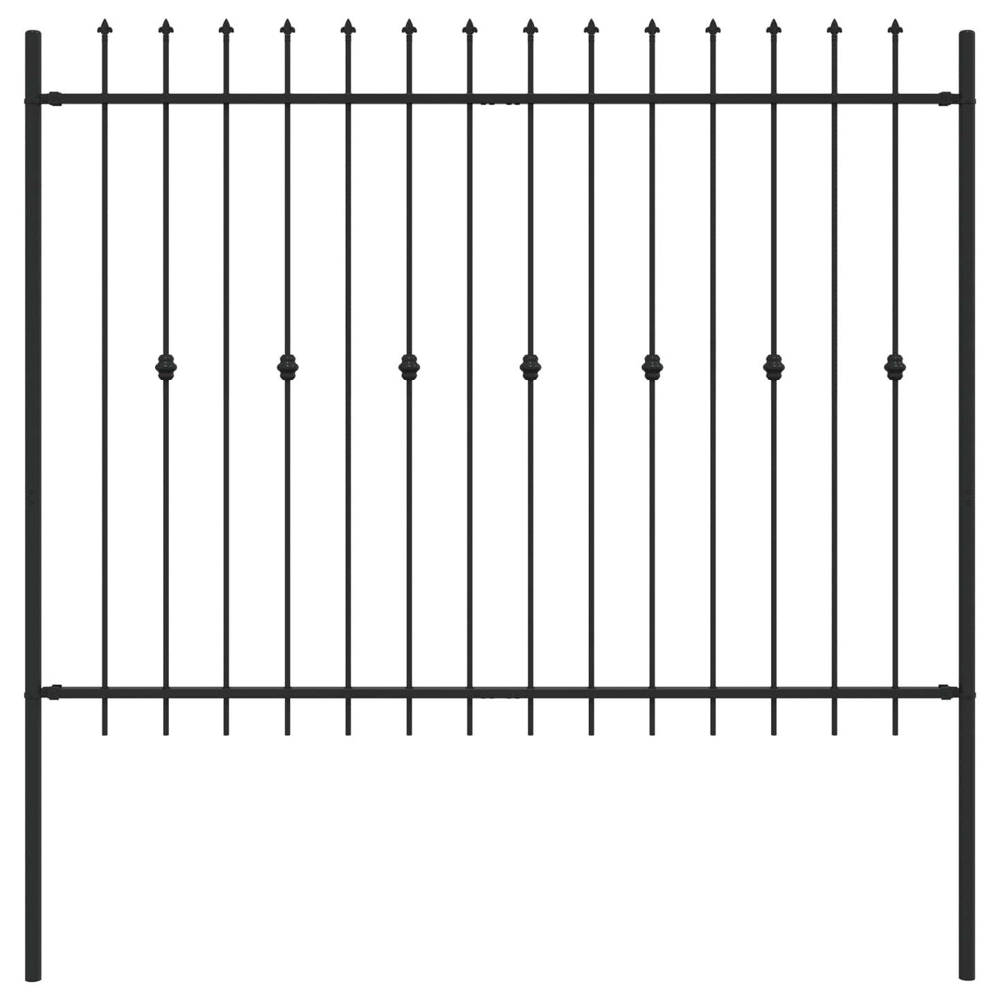 Valla de púas VidaXL negra 200 x 200 cm acero con recubrimiento en polvo