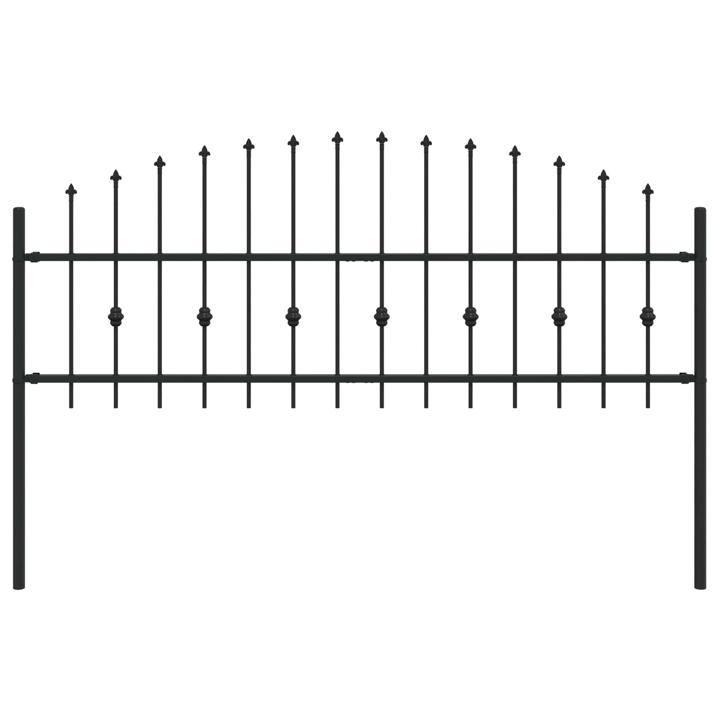 Valla con púas VidaXL negra 200 x 130 cm acero con recubrimiento en polvo