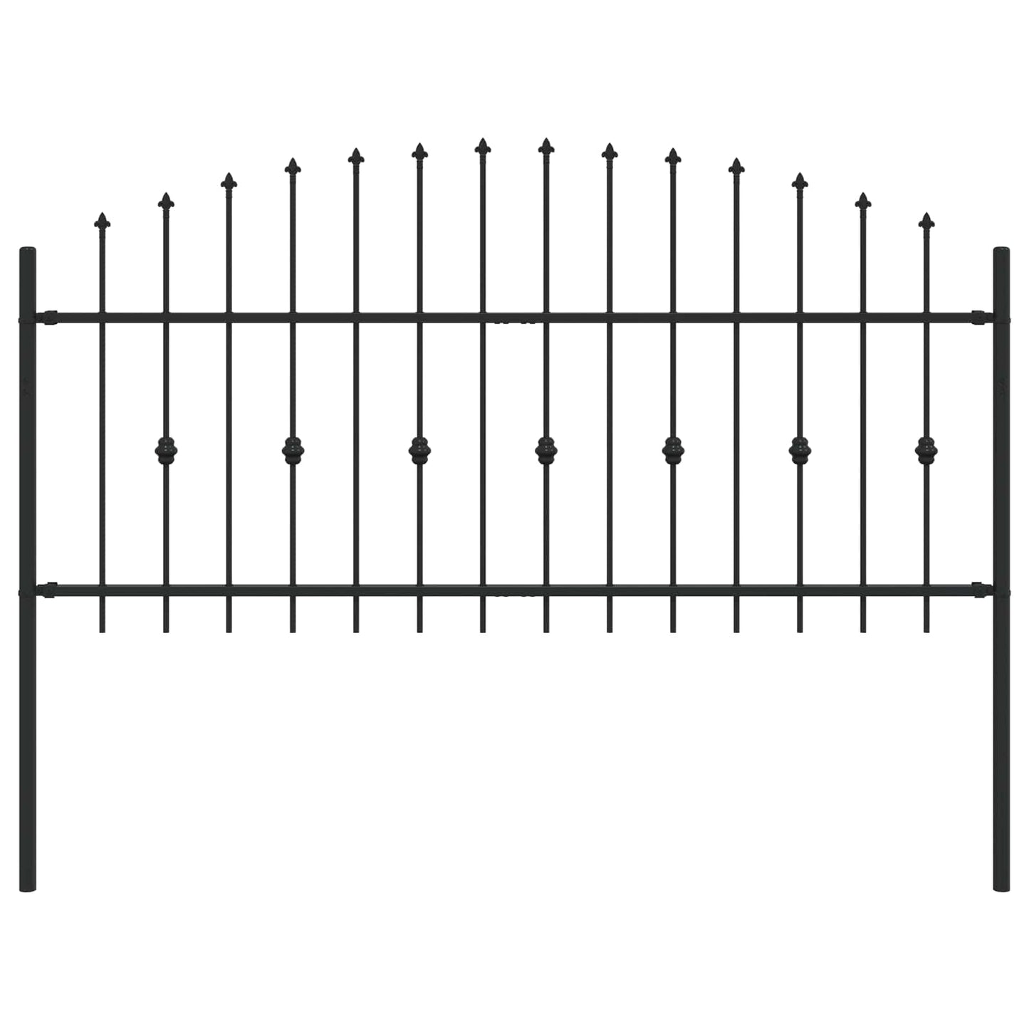 Valla con púas VidaXL negra 200 x 130 cm acero con recubrimiento en polvo