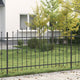 Valla con estacas VidaXL negra 200 x 150 cm acero con recubrimiento en polvo