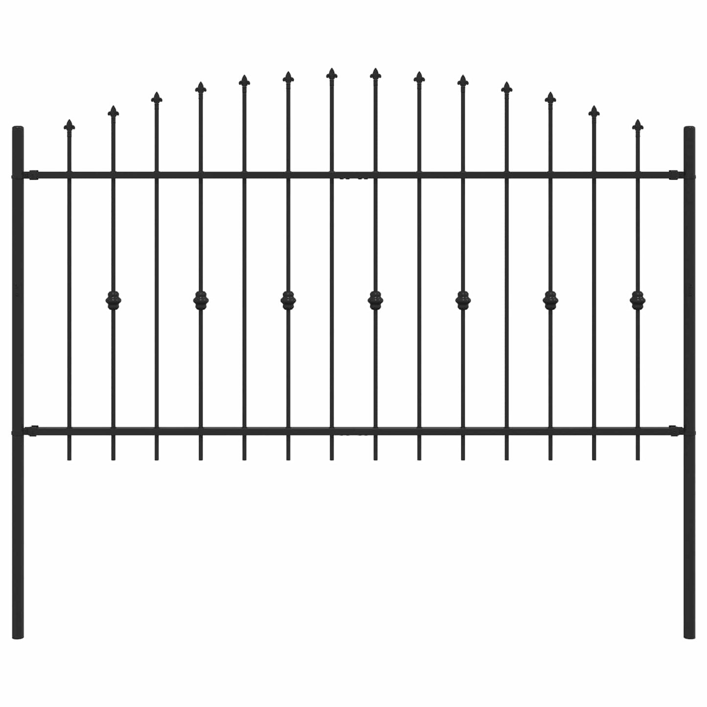 Valla con estacas VidaXL negra 200 x 150 cm acero con recubrimiento en polvo