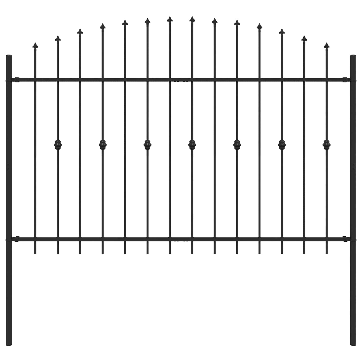 Valla con púas VidaXL negra 200 x 130 cm acero con recubrimiento en polvo